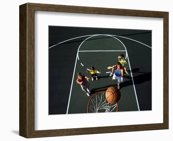 Family Playing Basketball Together-Bill Bachmann-Framed Photographic Print