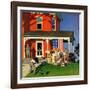 "Family Portrait on the Fourth", July 5, 1952-John Falter-Framed Giclee Print