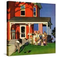 "Family Portrait on the Fourth", July 5, 1952-John Falter-Stretched Canvas