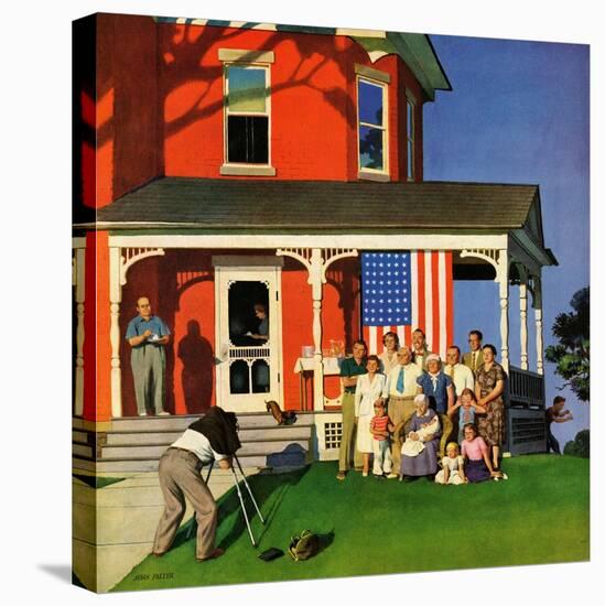 "Family Portrait on the Fourth", July 5, 1952-John Falter-Stretched Canvas
