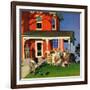 "Family Portrait on the Fourth", July 5, 1952-John Falter-Framed Giclee Print