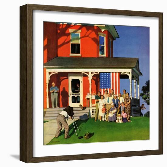 "Family Portrait on the Fourth", July 5, 1952-John Falter-Framed Giclee Print