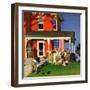 "Family Portrait on the Fourth", July 5, 1952-John Falter-Framed Giclee Print