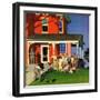 "Family Portrait on the Fourth", July 5, 1952-John Falter-Framed Giclee Print