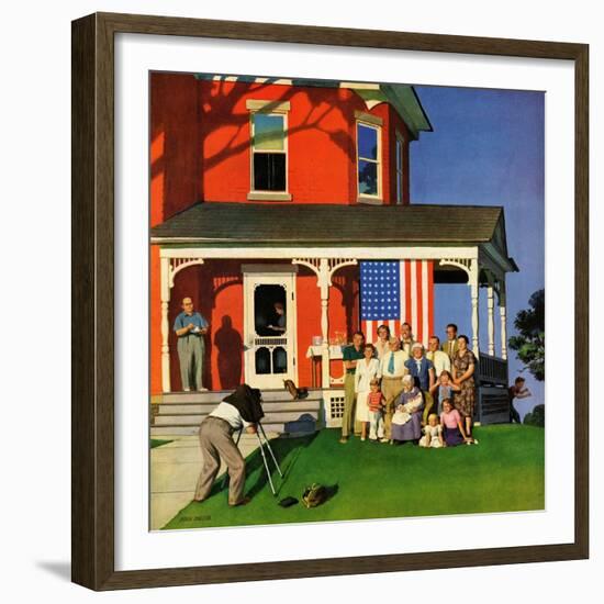 "Family Portrait on the Fourth", July 5, 1952-John Falter-Framed Giclee Print