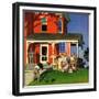 "Family Portrait on the Fourth", July 5, 1952-John Falter-Framed Giclee Print