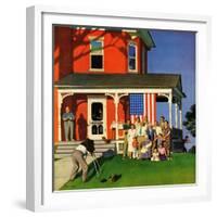 "Family Portrait on the Fourth", July 5, 1952-John Falter-Framed Giclee Print