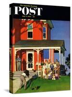 "Family Portrait on the Fourth" Saturday Evening Post Cover, July 5, 1952-John Falter-Stretched Canvas