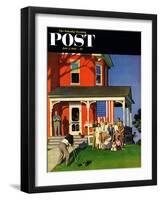 "Family Portrait on the Fourth" Saturday Evening Post Cover, July 5, 1952-John Falter-Framed Giclee Print