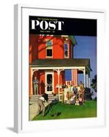 "Family Portrait on the Fourth" Saturday Evening Post Cover, July 5, 1952-John Falter-Framed Giclee Print