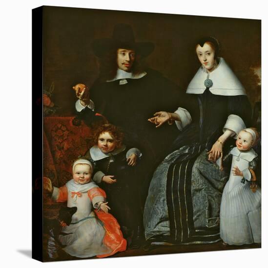 Family Portrait-Cornelis Bisschop-Stretched Canvas