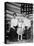 Family Pose in Front of American Flag, Ca. 1898-null-Stretched Canvas