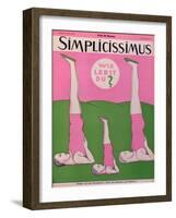 Family Practising Gymnastics, Cover of 'Simplicissimus' Magazine, 21st May 1928-null-Framed Giclee Print