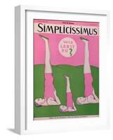 Family Practising Gymnastics, Cover of 'Simplicissimus' Magazine, 21st May 1928-null-Framed Giclee Print