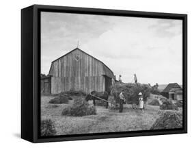 Family Praying During Farm Work-John Phillips-Framed Stretched Canvas