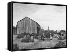 Family Praying During Farm Work-John Phillips-Framed Stretched Canvas