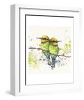 Family (Rainbow Bee Eaters)-Sillier than Sally-Framed Art Print