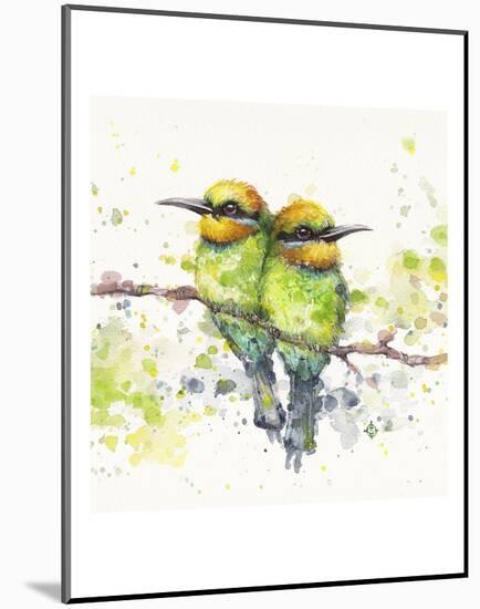 Family (Rainbow Bee Eaters)-Sillier than Sally-Mounted Art Print