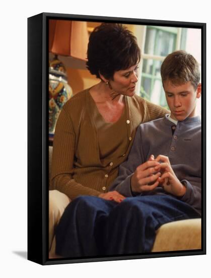 Family Relationships, Mother and Son-null-Framed Stretched Canvas