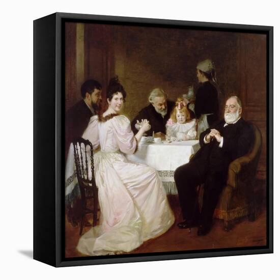 Family Reunion at the Home of Madame Adolphe Brisson-Marcel André Baschet-Framed Stretched Canvas