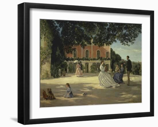 Family Reunion on the Terrace-Frederic Bazille-Framed Giclee Print