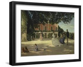 Family Reunion on the Terrace-Frederic Bazille-Framed Giclee Print