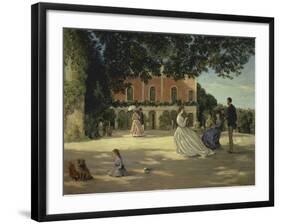 Family Reunion on the Terrace-Frederic Bazille-Framed Giclee Print