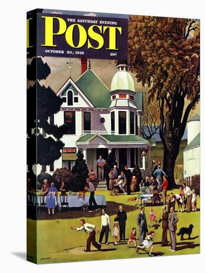"Family Reunion," Saturday Evening Post Cover, October 20, 1945-John Falter-Stretched Canvas