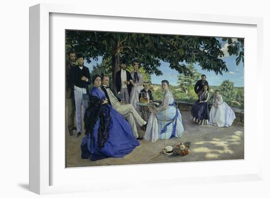 Family Reunion, the Artist with His Family on the Terrace in Méric, 1867-Frédéric Bazille-Framed Giclee Print