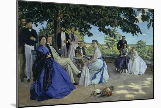 Family Reunion, the Artist with His Family on the Terrace in Méric, 1867-Frédéric Bazille-Mounted Giclee Print