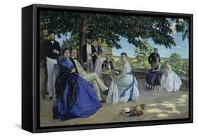 Family Reunion, the Artist with His Family on the Terrace in Méric, 1867-Frédéric Bazille-Framed Stretched Canvas