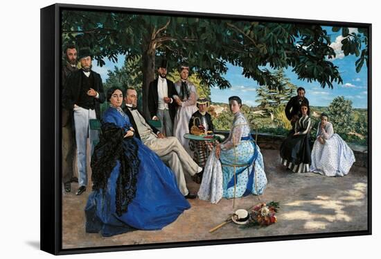 Family Reunion-Frederic Bazille-Framed Stretched Canvas