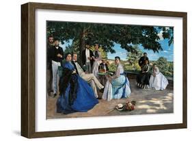 Family Reunion-Frederic Bazille-Framed Art Print