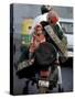 Family Rides on a Two-Wheeler in New Delhi, India-null-Stretched Canvas