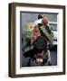 Family Rides on a Two-Wheeler in New Delhi, India-null-Framed Photographic Print