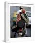 Family Rides on a Two-Wheeler in New Delhi, India-null-Framed Photographic Print