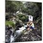 Family Scene at Dolgoch Falls, Snowdonia, Wales, 1969-Michael Walters-Mounted Photographic Print