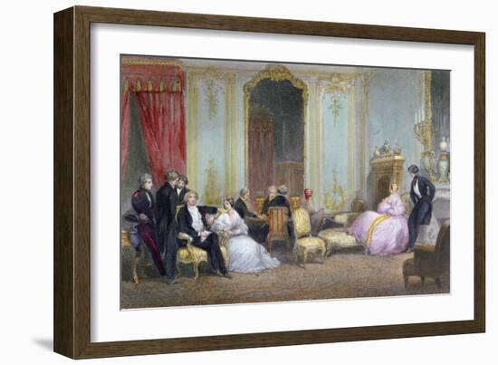 Family Scene, C.1840 (Colour Litho)-Eugene-Louis Lami-Framed Giclee Print