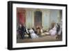 Family Scene, C.1840 (Colour Litho)-Eugene-Louis Lami-Framed Giclee Print