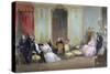 Family Scene, C.1840 (Colour Litho)-Eugene-Louis Lami-Stretched Canvas