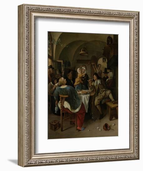 Family Scene-Jan Havicksz Steen-Framed Art Print