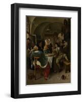 Family Scene-Jan Havicksz Steen-Framed Art Print