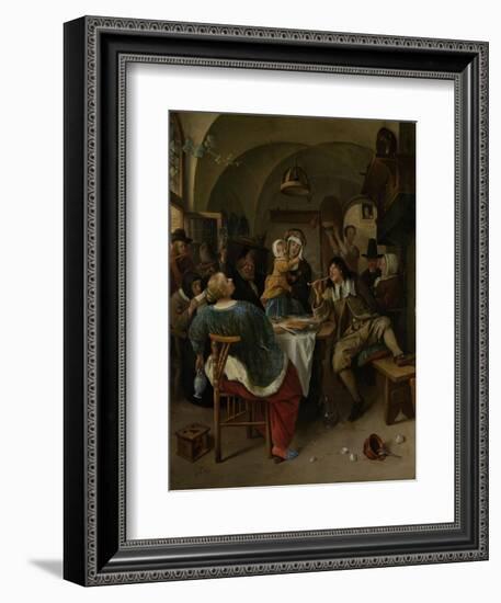 Family Scene-Jan Havicksz Steen-Framed Art Print