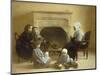 Family Seated Around a Hearth-Jules Jean Geoffroy-Mounted Giclee Print