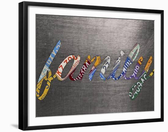 Family Sign Metal-Design Turnpike-Framed Giclee Print