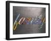 Family Sign Metal-Design Turnpike-Framed Giclee Print