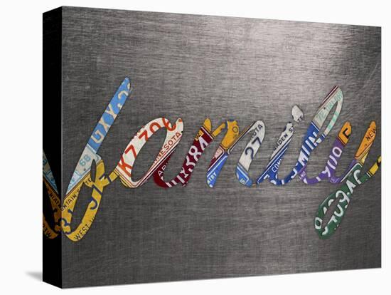Family Sign Metal-Design Turnpike-Stretched Canvas