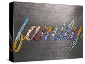 Family Sign Metal-Design Turnpike-Stretched Canvas