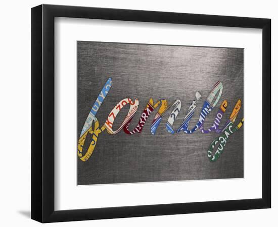 Family Sign Metal-Design Turnpike-Framed Giclee Print