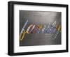 Family Sign Metal-Design Turnpike-Framed Giclee Print
